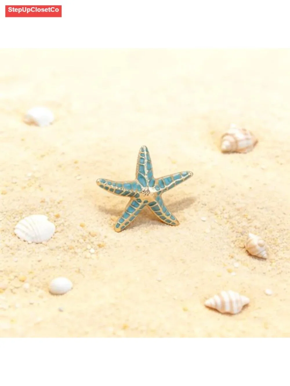Starfish Brooch Pin Gold Alloy Ocean Sea Star Lapel Pin Summer Jewelry